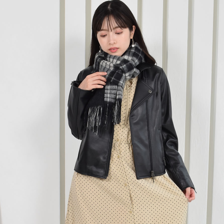 【名入れ刺繍対応】カシミヤ混 マフラー  チェック柄 リバーシブル 両面 カシミヤ混 マフラー 手洗いレディース 秋 冬 ラッピング プレゼント 母の日 ギフト クリスマス マフラー カシミア カシミヤストール(cw6062)