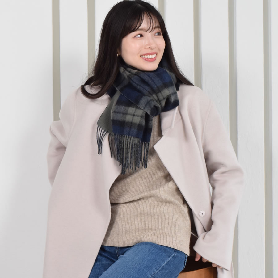 【名入れ刺繍対応】カシミヤ混 マフラー  チェック柄 リバーシブル 両面 カシミヤ混 マフラー 手洗いレディース 秋 冬 ラッピング プレゼント 母の日 ギフト クリスマス マフラー カシミア カシミヤストール(cw6062)