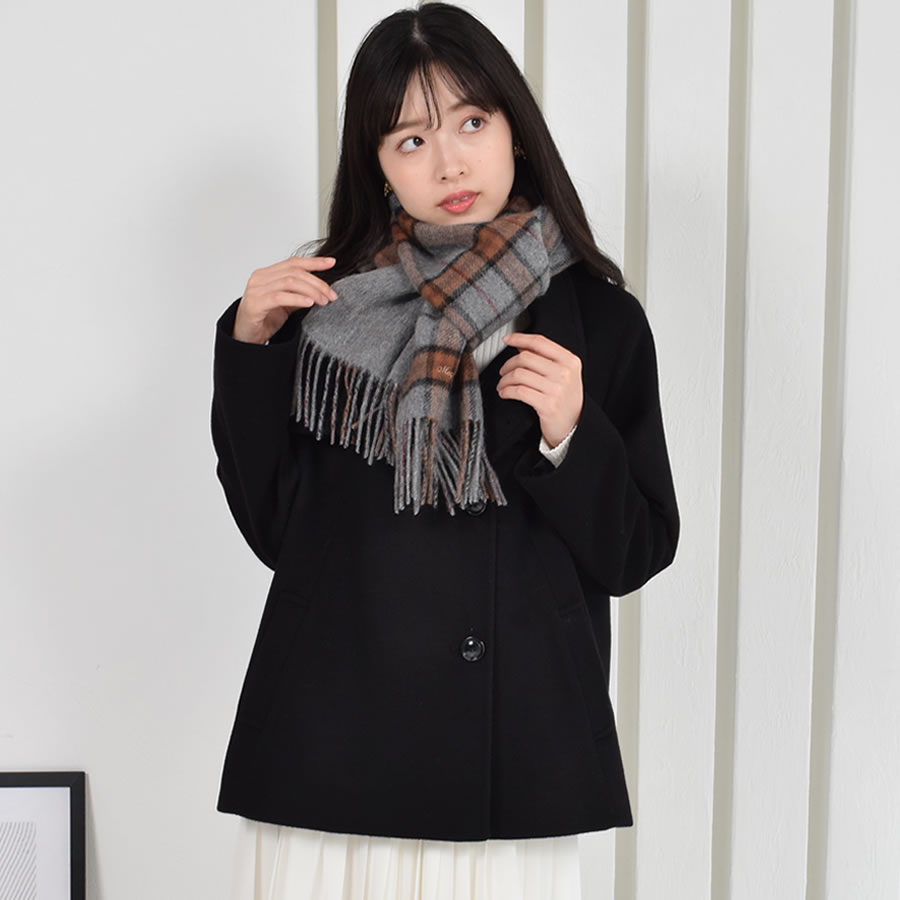 【名入れ刺繍対応】カシミヤ混 マフラー  チェック柄 リバーシブル 両面 カシミヤ混 マフラー 手洗いレディース 秋 冬 ラッピング プレゼント 母の日 ギフト クリスマス マフラー カシミア カシミヤストール(cw6062)