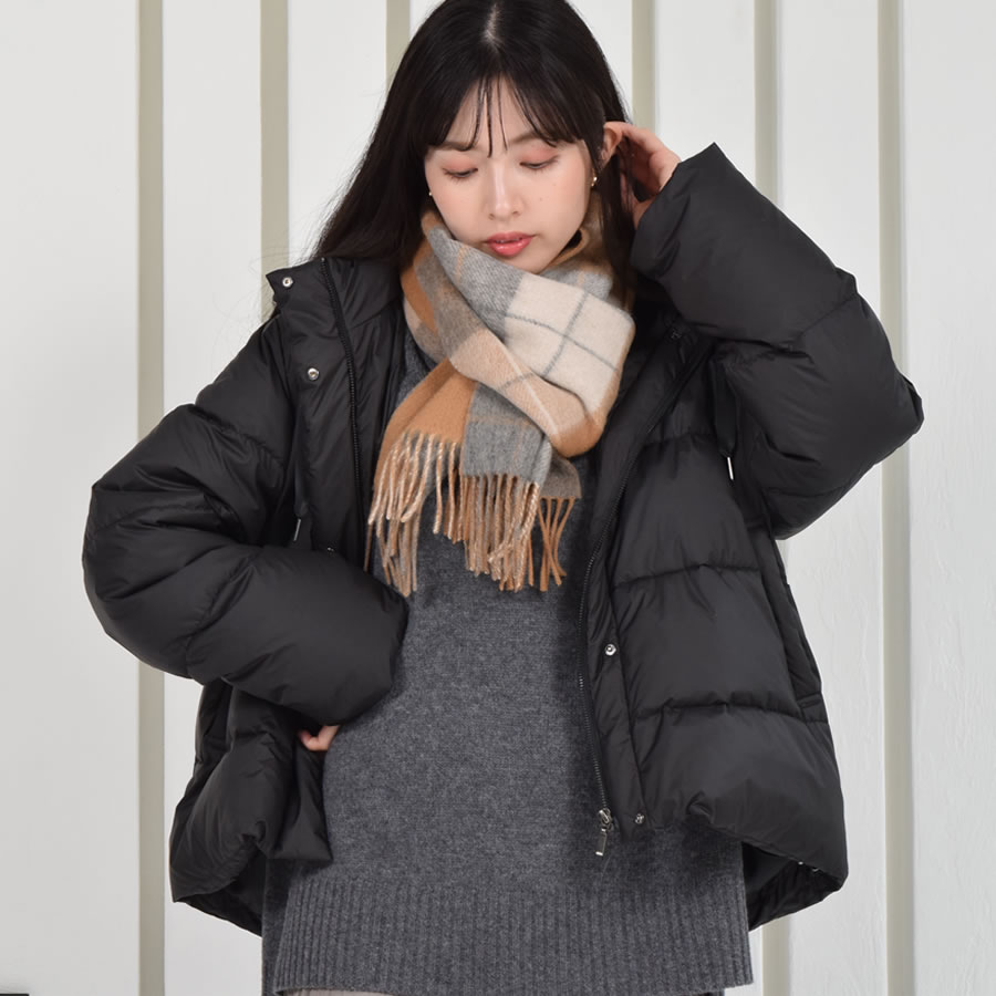 【名入れ刺繍対応】カシミヤ混 マフラー  チェック柄 リバーシブル 両面 カシミヤ混 マフラー 手洗いレディース 秋 冬 ラッピング プレゼント 母の日 ギフト クリスマス マフラー カシミア カシミヤストール(cw6062)