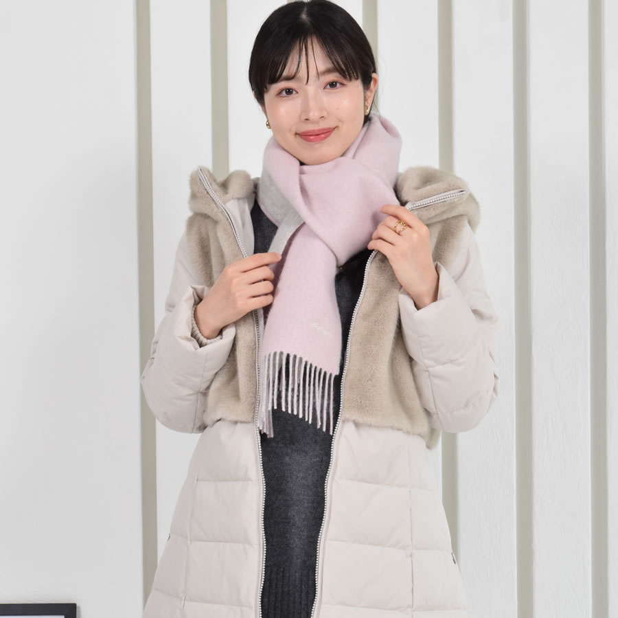 【名入れ刺繍対応】カシミヤ混 マフラー  チェック柄 リバーシブル 両面 カシミヤ混 マフラー 手洗いレディース 秋 冬 ラッピング プレゼント 母の日 ギフト クリスマス マフラー カシミア カシミヤストール(cw6062)