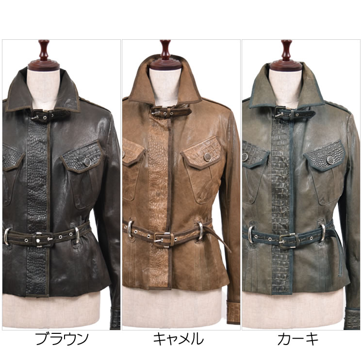 イタリー製ラムレザーショートジャケット レザー 革 毛皮・ファー 女性用 レデイース プレゼント ギフト ミセス ファッション(la1068)