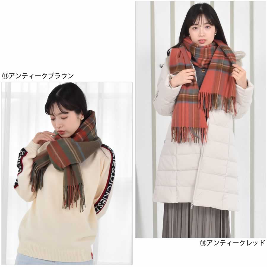 【公式限定名入れ刺繍無料】カシミヤ混ストール チェック柄 大判 ウールストール   手洗い  レディース 秋 冬 ラッピング プレゼント 母の日 ギフト クリスマス マフラー カシミア カシミヤストール (cw2466)