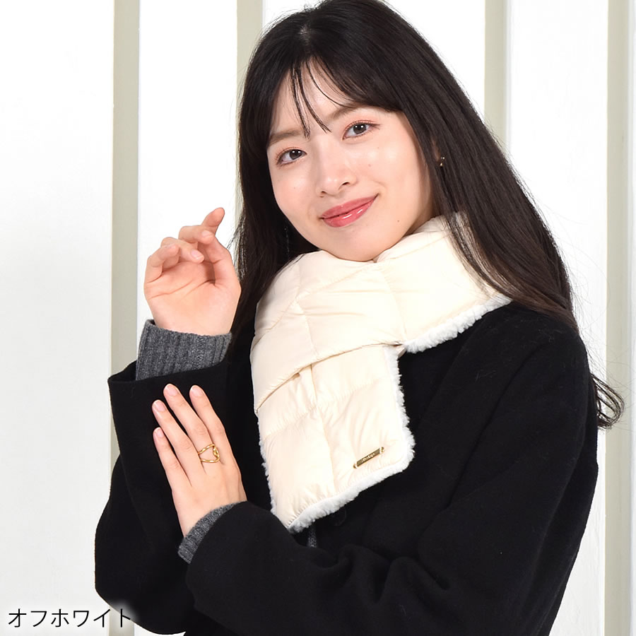ダウンマフラー ダウン マフラー フェイクファー リバーシブル レディース 羽毛 マフラー ダウン90% 男女兼用 コンパクト かわいい 秋 冬 暖かい 冷え対策 冷えとり ユニセックス プレゼント(db1170)