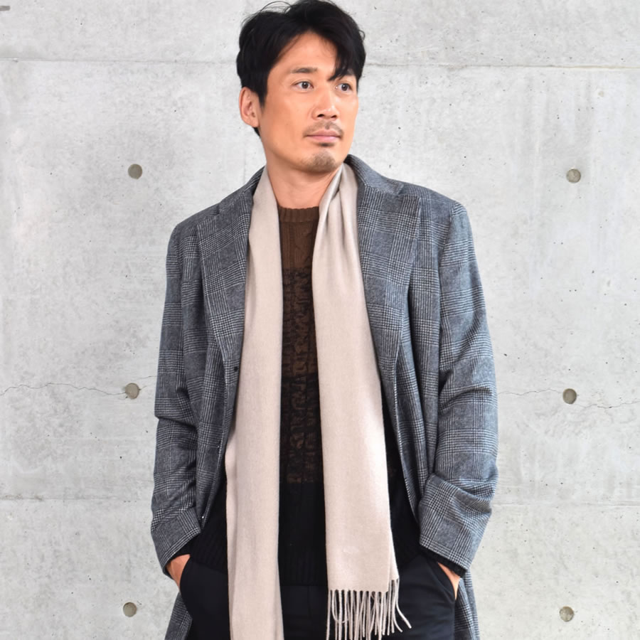 【名入れ刺繍】カシミヤ  マフラー メンズ カシミア マフラー   名前 ネーム刺繍   厚手 無地 シンプル 誕生日 秋 冬  男性 ブランド クリスマス ギフト プレゼントスーツ プレゼント(cs0099m)