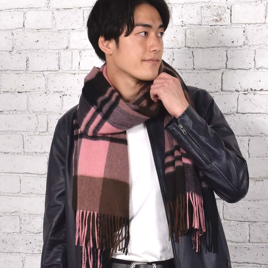 【公式限定名入れ刺繍無料】カシミヤ 100％ ストール 大判 チェック柄ストール 敬老の日【名入れ刺繍】【200cm×60cm】カシミヤストール カシミアストール チェック柄 チェックストール 秋冬 厚手 マフラー メンズマフラー ギフト クリスマス(cs1066m)
