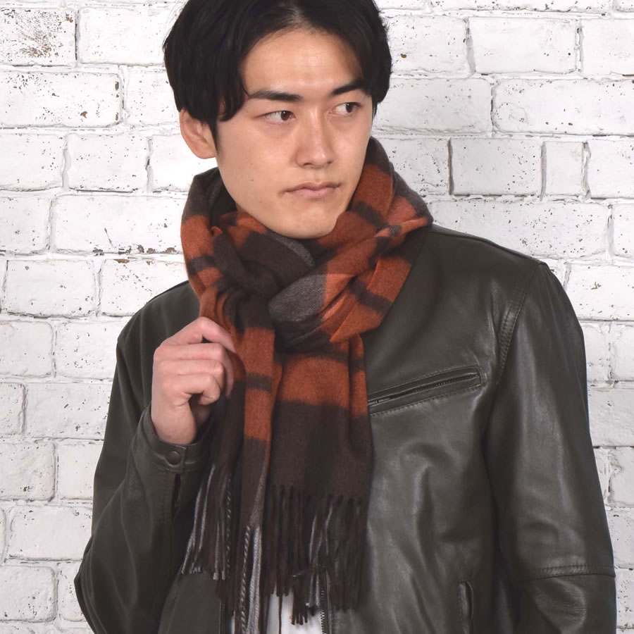 【公式限定名入れ刺繍無料】カシミヤ 100％ ストール 大判 チェック柄ストール 敬老の日【名入れ刺繍】【200cm×60cm】カシミヤストール カシミアストール チェック柄 チェックストール 秋冬 厚手 マフラー メンズマフラー ギフト クリスマス(cs1066m)