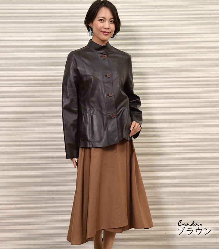 レザーリバシブルジャケット  レザー 革 毛皮・ファー 女性用 レデイース プレゼント ギフト ミセス ファッション(la4962)