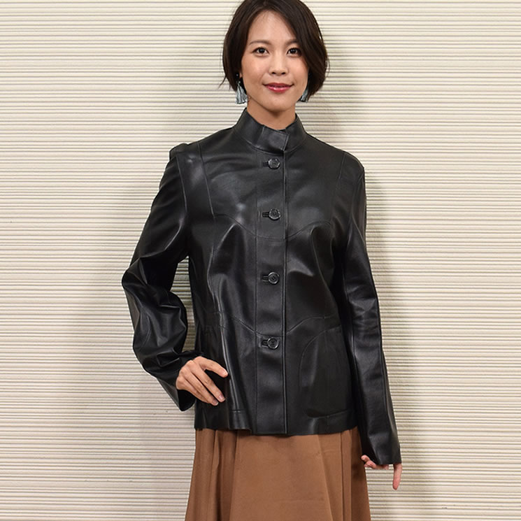 レザーリバシブルジャケット  レザー 革 毛皮・ファー 女性用 レデイース プレゼント ギフト ミセス ファッション(la4962)