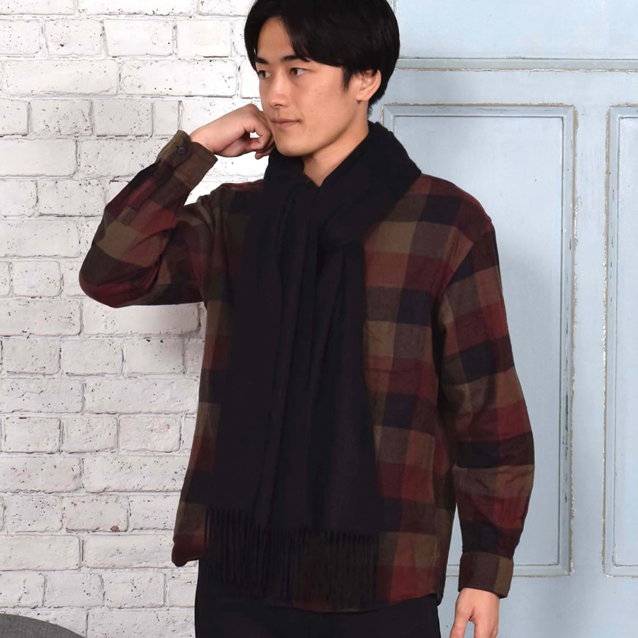 カシミヤストール カシミヤ 100％ ストール 名入れ 刺繍 メンズ  カシミア 大判 ストール 無地 単色 女性 秋冬 厚手 マフラー メンズマフラー  プレゼント ギフト 大判ストール(有料イニシャル刺繍)(cs0077m)