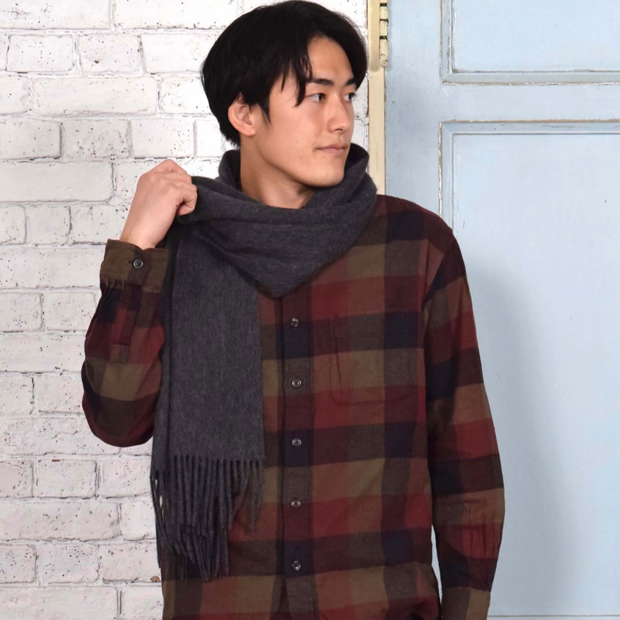 カシミヤストール カシミヤ 100％ ストール 名入れ 刺繍 メンズ  カシミア 大判 ストール 無地 単色 女性 秋冬 厚手 マフラー メンズマフラー  プレゼント ギフト 大判ストール(有料イニシャル刺繍)(cs0077m)