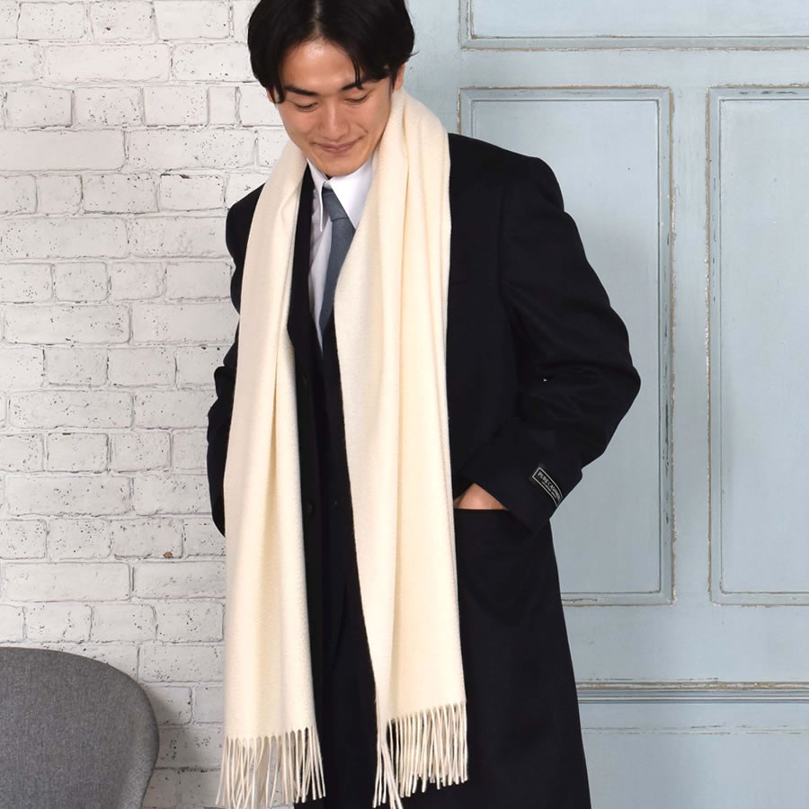 カシミヤストール カシミヤ 100％ ストール 名入れ 刺繍 メンズ  カシミア 大判 ストール 無地 単色 女性 秋冬 厚手 マフラー メンズマフラー  プレゼント ギフト 大判ストール(有料イニシャル刺繍)(cs0077m)