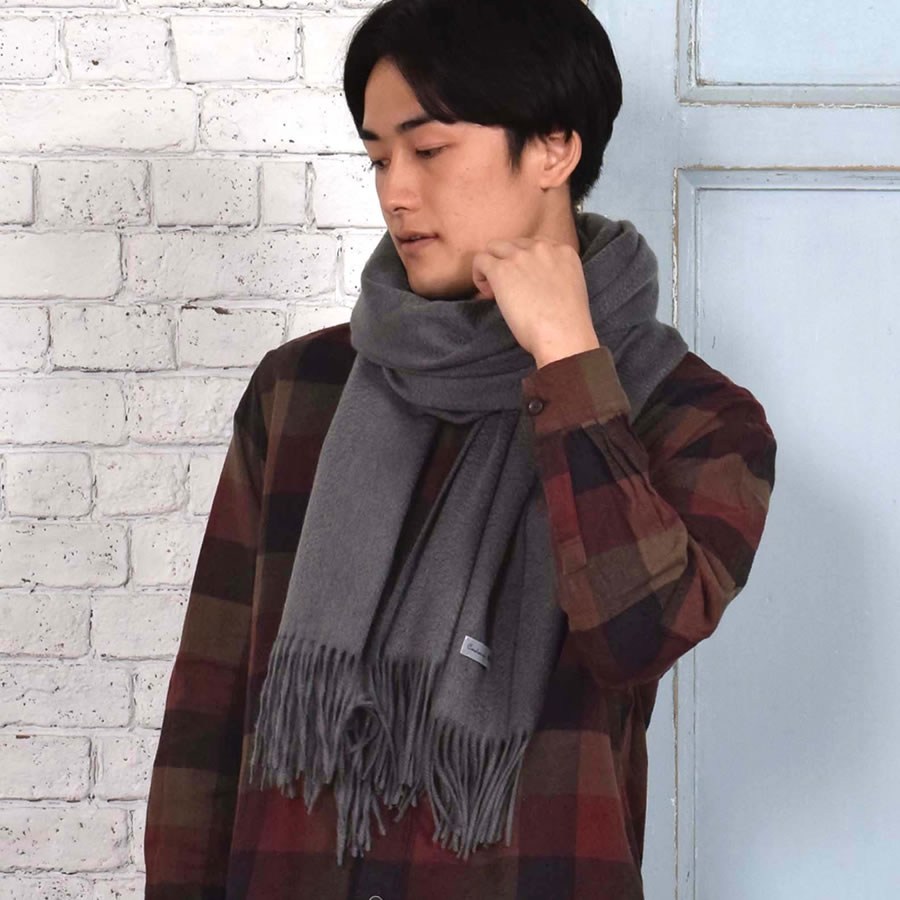 カシミヤストール カシミヤ 100％ ストール 名入れ 刺繍 メンズ  カシミア 大判 ストール 無地 単色 女性 秋冬 厚手 マフラー メンズマフラー  プレゼント ギフト 大判ストール(有料イニシャル刺繍)(cs0077m)