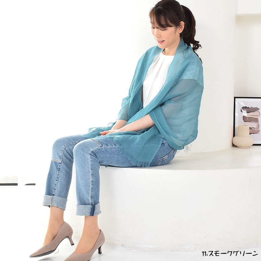 リネン 大判 ストール 春 レディース Merfirge 【70cm×200cm】 麻 無地 洗える ストール リネンストール リネン100% 麻ストール 紫外線対策 UV対策 冷房対策 おしゃれ ギフト プレゼント レディース 春夏 (ls5100)