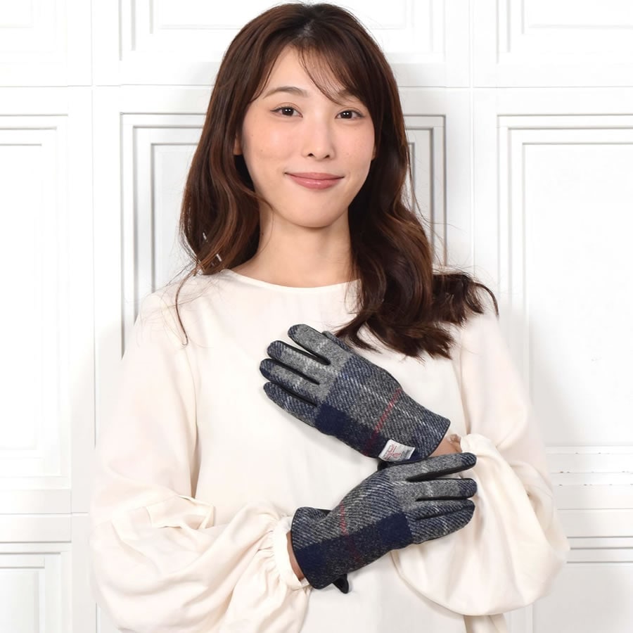 【Merfirge】ハリスツイード グローブ 手袋 本革 ラム革 レザー タッチパネル対応 防寒 ギフト(HT2021.HT2204)【ゆうパケット送料無料】