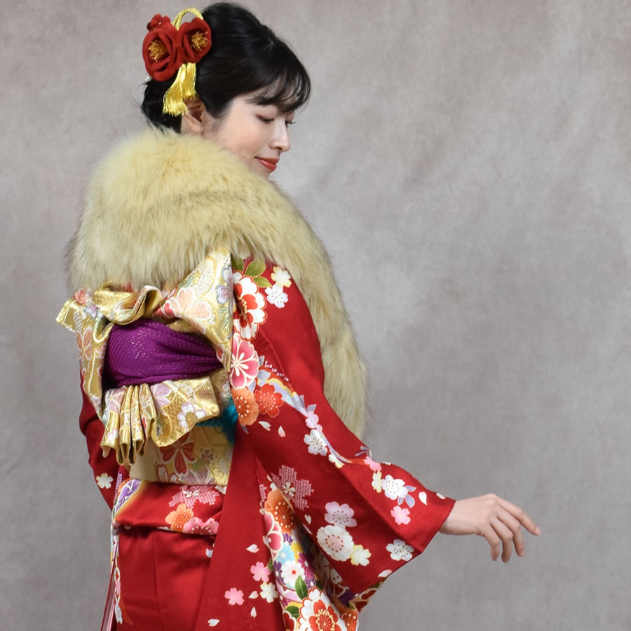 成人式 ショール フェイクファー エコファー ストール 着物 和装 振袖 レディース ファーストール 結婚式 晴れ着 ファー 女性 レディース  フォックス エコファー フォックスショール(EF1023)