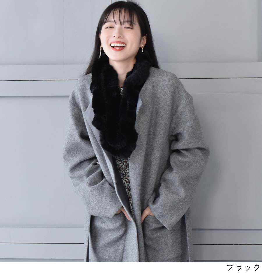 レッキス ラビット スヌード ファースヌード レディース 冬 防寒具 マフラー 毛皮 ファーマフラー スカーフ snood レディス ミセス ファッション(FM3608)