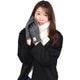 ダウンマフラー＆ハリスツイード 手袋 エコファー ギフト セット[Merfirge] Harris Tweed 本革 ラム革 レザー グローブ スマホ手袋 ウール クリスマス ギフト (XS2538)