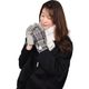 ダウンマフラー＆ハリスツイード 手袋 エコファー ギフト セット[Merfirge] Harris Tweed 本革 ラム革 レザー グローブ スマホ手袋 ウール クリスマス ギフト (XS2538)