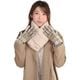 ダウンマフラー＆ハリスツイード 手袋 エコファー ギフト セット[Merfirge] Harris Tweed 本革 ラム革 レザー グローブ スマホ手袋 ウール クリスマス ギフト (XS2538)