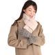 ダウンマフラー＆ハリスツイード 手袋 エコファー ギフト セット[Merfirge] Harris Tweed 本革 ラム革 レザー グローブ スマホ手袋 ウール クリスマス ギフト (XS2538)