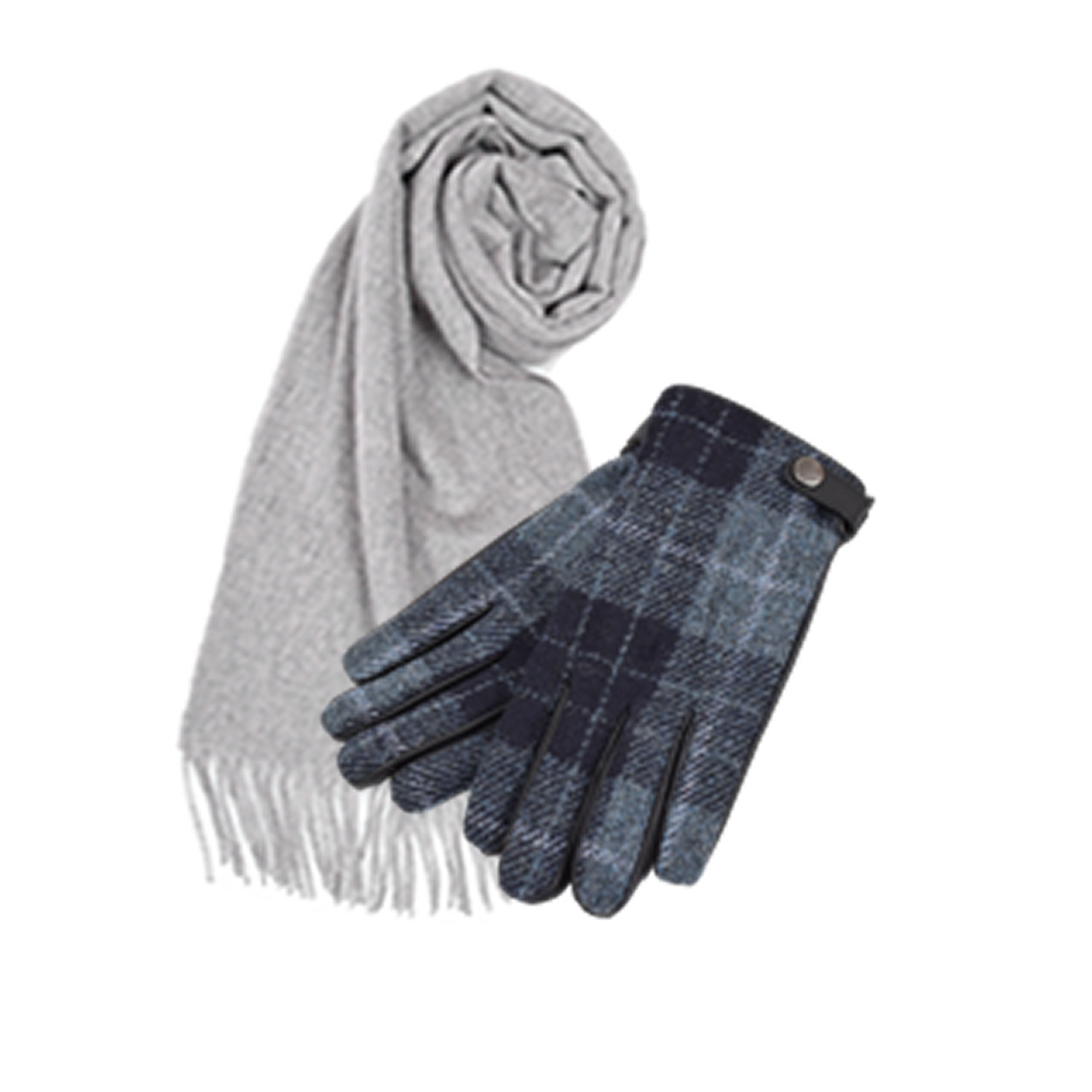 ギフトセット [Merfirge] メンズ カシミヤ 100％ マフラー ＆ ハリスツイード 手袋  ギフト セット  Harris Tweed 本革 ラム革 レザー グローブ  クリスマス ギフト プレゼント NEWギフトボックス (XS1228)