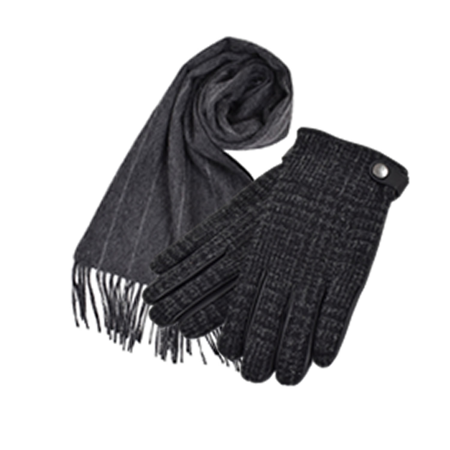 ギフトセット [Merfirge] メンズ カシミヤ 100％ マフラー ＆ ハリスツイード 手袋  ギフト セット  Harris Tweed 本革 ラム革 レザー グローブ  クリスマス ギフト プレゼント NEWギフトボックス (XS1228)
