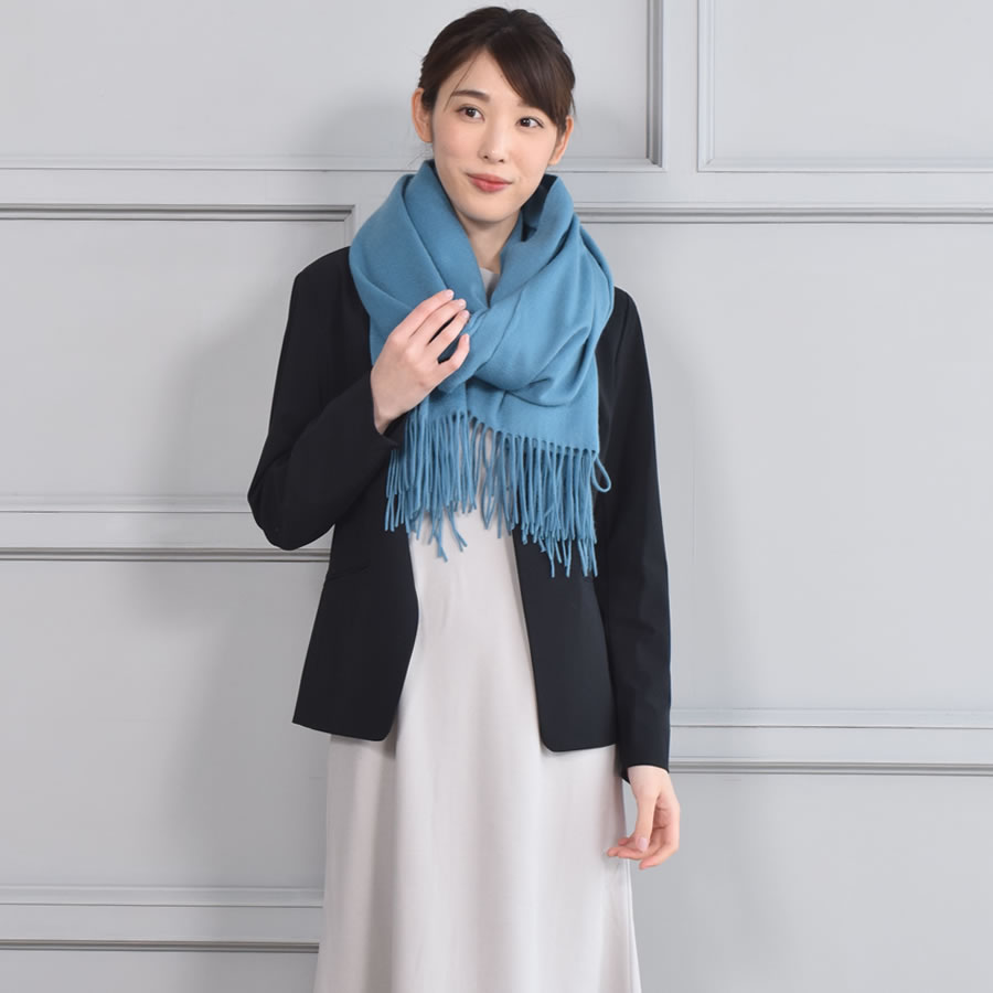 ギフトボックス・名入れ刺繍可】カシミヤ 100％ 厚手 ストール 大判