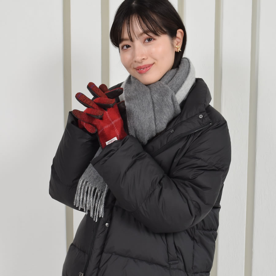 【名入れ刺繍対応】ギフトセット カシミヤ混 リバーシブル マフラー ＆  手袋  ギフト セット  【名入れ刺繍対応】[Merfirge]  グローブ スマホ対応  クリスマス ギフト プレゼント(xs2437)