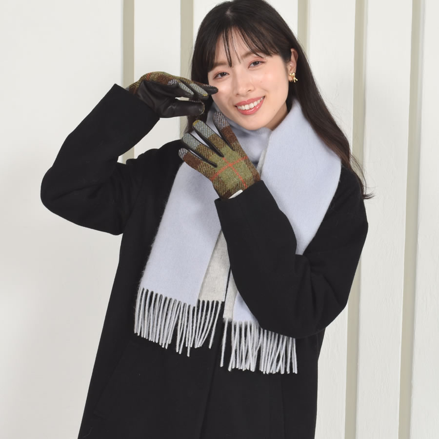 【名入れ刺繍対応】ギフトセット カシミヤ混 リバーシブル マフラー ＆  手袋  ギフト セット  【名入れ刺繍対応】[Merfirge]  グローブ スマホ対応  クリスマス ギフト プレゼント(xs2437)