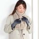 ファー マフラー＆ハリスツイード 手袋 エコファー ギフト セット[Merfirge] Harris Tweed 本革 ラム革 レザー グローブ  スマホ手袋 ウール クリスマス ギフト (XS2530)