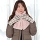 ファー マフラー＆ハリスツイード 手袋 エコファー ギフト セット[Merfirge] Harris Tweed 本革 ラム革 レザー グローブ  スマホ手袋 ウール クリスマス ギフト (XS2530)
