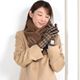 ファー マフラー＆ハリスツイード 手袋 エコファー ギフト セット[Merfirge] Harris Tweed 本革 ラム革 レザー グローブ  スマホ手袋 ウール クリスマス ギフト (XS2530)
