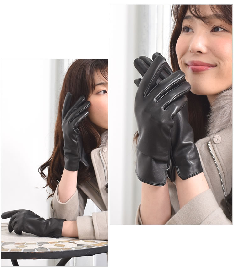 [Merfirge]エチオピアシープ レザー グローブ 手袋  本革  グローブ 手袋 タッチパネル対応 スマホ対応 スマホ手袋 レディース   プレゼントクリスマスギフト (lg1506)