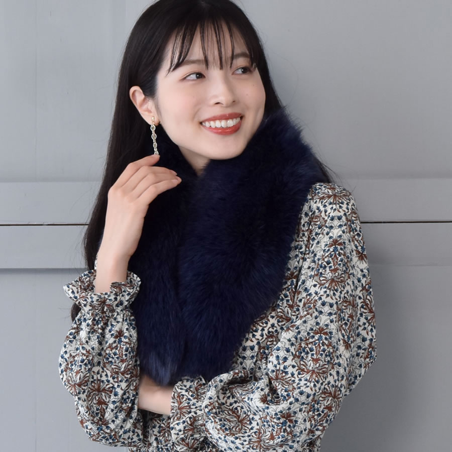 日本製 SAGA フォックス ファー マフラー レディース 毛皮 ファー SAGA FUR ブルーフォックス リアルファー ladies プレゼント ギフト 冬 ファーマフラー ファー小物マフラー リアルファー ミセス ファッション(f3011)