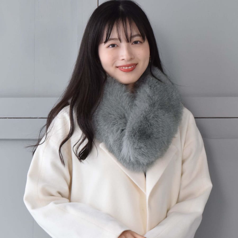 日本製 SAGA フォックス ファー マフラー レディース 毛皮 ファー SAGA FUR ブルーフォックス リアルファー ladies プレゼント ギフト 冬 ファーマフラー ファー小物マフラー リアルファー ミセス ファッション(f3011)