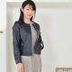 レザージャケット[Merfirge] ラム レザー ノーカラージャケット レディス 結婚式 レザー プレゼント 本革 本皮  ライダースジヤケット