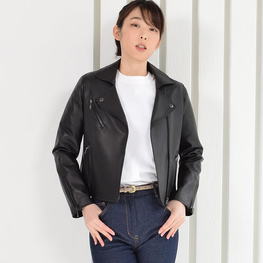 ライダースジャケット [Merfirge]ラムレザー  ダブルレディース レディス 結婚式 レザー プレゼント 本革 本皮 レザージャケット (kt61150)