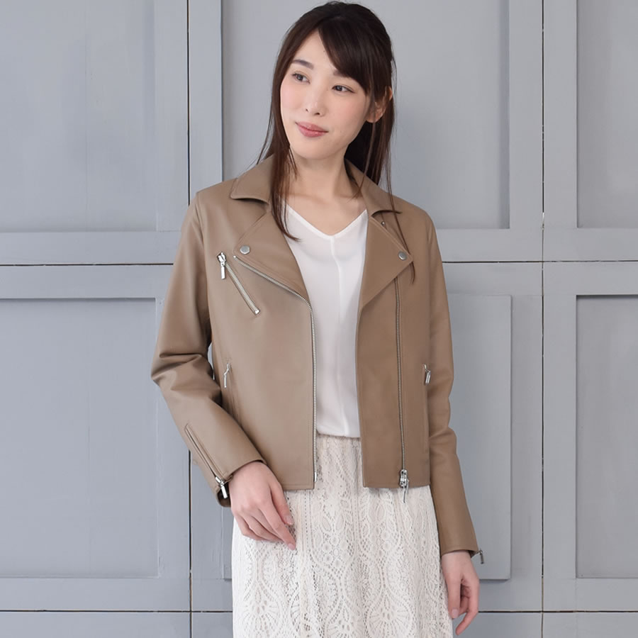 ライダースジャケット [Merfirge]ラムレザー  ダブルレディース レディス 結婚式 レザー プレゼント 本革 本皮 レザージャケット (kt61150)