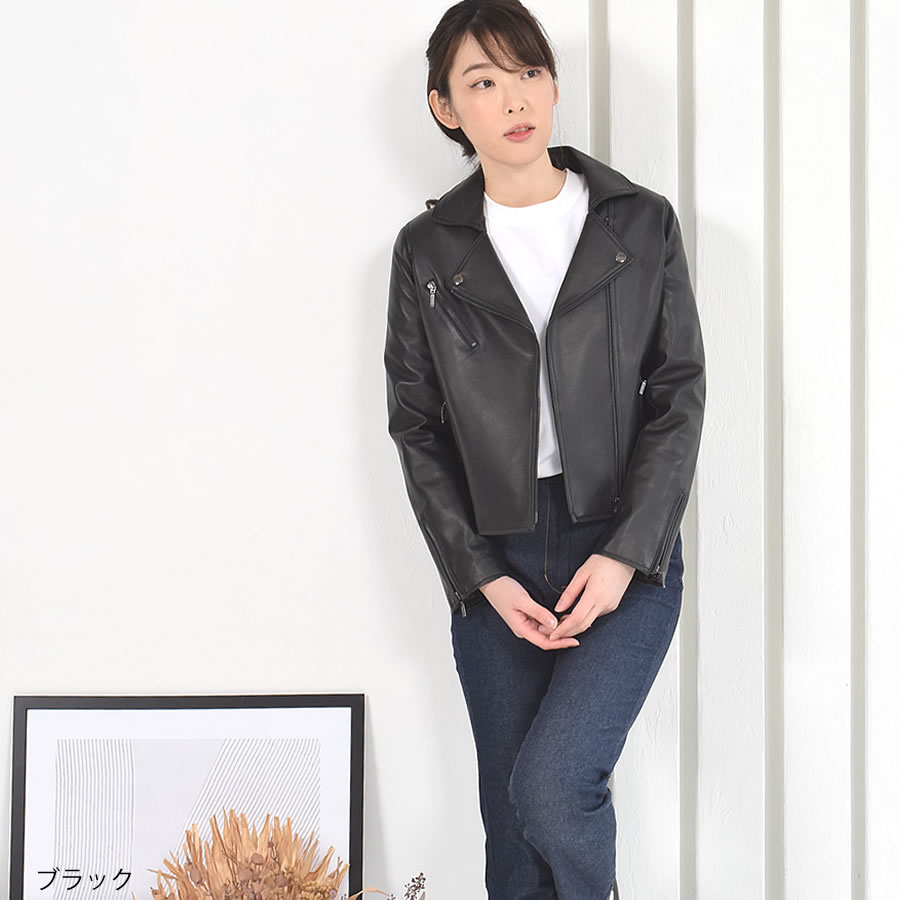 ライダースジャケット [Merfirge]ラムレザー  ダブルレディース レディス 結婚式 レザー プレゼント 本革 本皮 レザージャケット (kt61150)