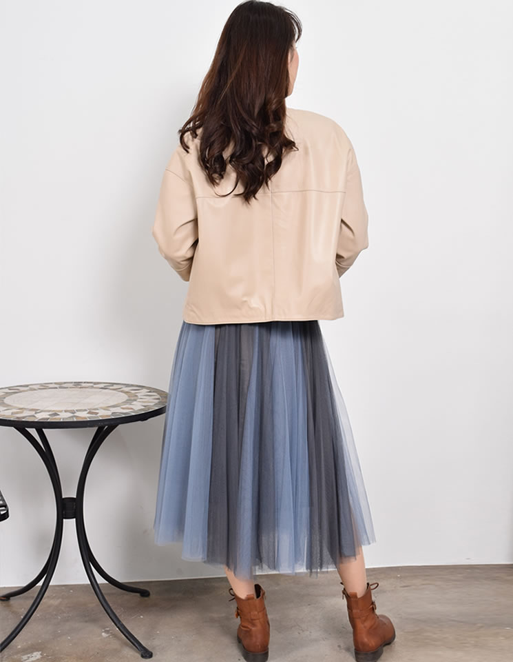 本革 ラム レザー ノーカラー ジャケット[Merfirge]  レディス 結婚式 レザー プレゼント 本革 本皮 レザージャケット ライダースjacket ジヤケット(kt7302)