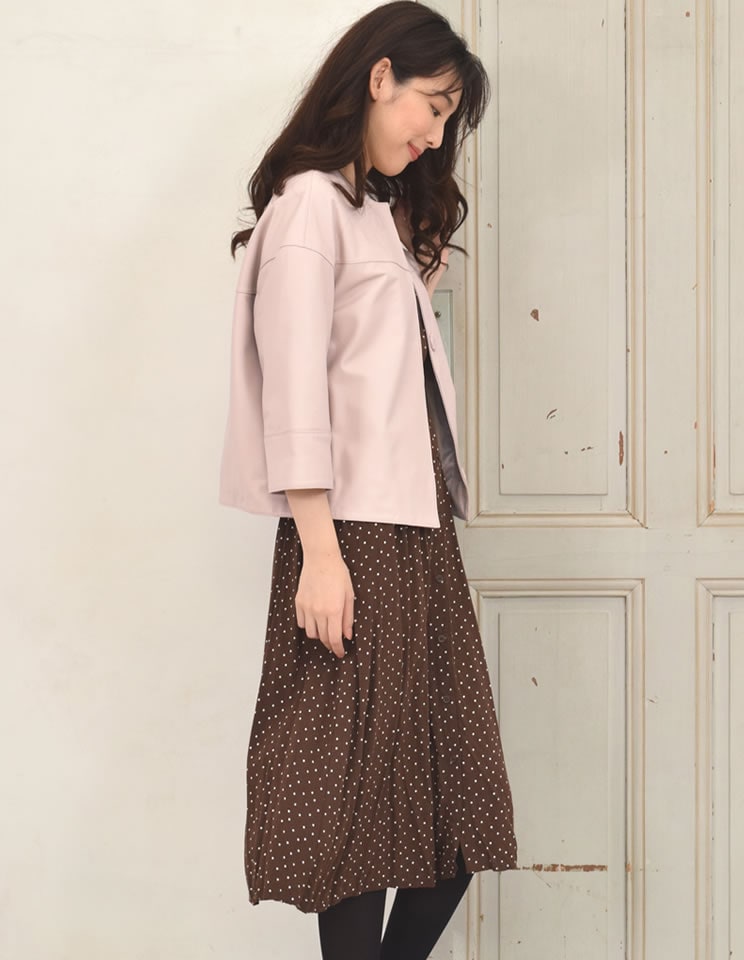 本革 ラム レザー ノーカラー ジャケット[Merfirge]  レディス 結婚式 レザー プレゼント 本革 本皮 レザージャケット ライダースjacket ジヤケット(kt7302)