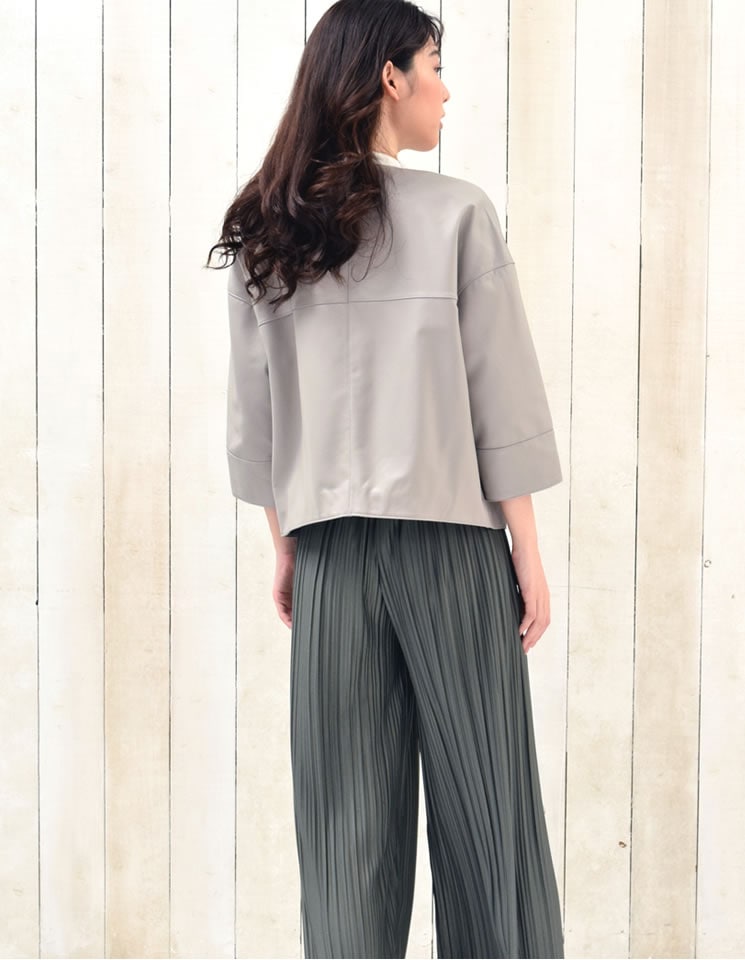 本革 ラム レザー ノーカラー ジャケット[Merfirge]  レディス 結婚式 レザー プレゼント 本革 本皮 レザージャケット ライダースjacket ジヤケット(kt7302)