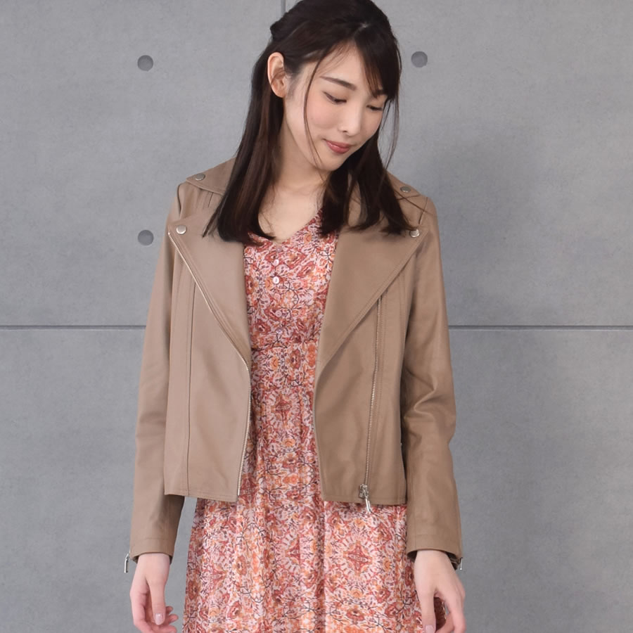 ラムレザーライダースジャケット [Merfirge]ダブルレディース レディス 結婚式 レザー プレゼント 本革 本皮 レザージャケット (KT8004)