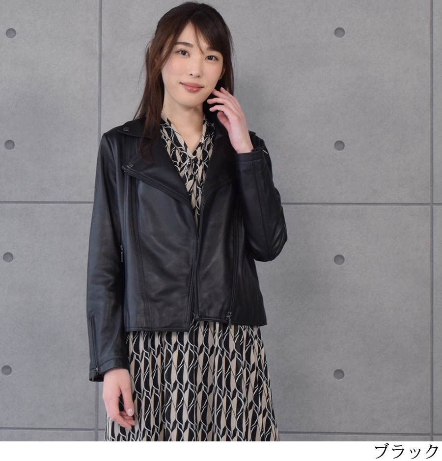 ラムレザーライダースジャケット [Merfirge]ダブルレディース レディス 結婚式 レザー プレゼント 本革 本皮 レザージャケット (KT8004)