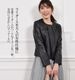 ライダースジャケット[Merfirge]ラムレザー  ノーカラーレディース レディス 結婚式 レザー プレゼント 本革 本皮 レザージャケット (kt61151)
