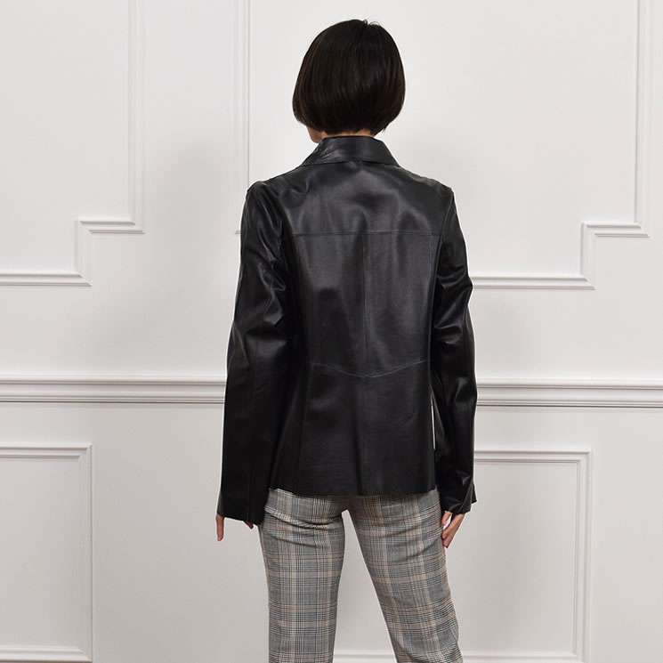 レザー リバーシブル ジャケット ステンカラー[MONCADA]タイプ 革 毛皮 ファー 女性用 レデイース プレゼント ギフト ミセス ファッション(la4960)