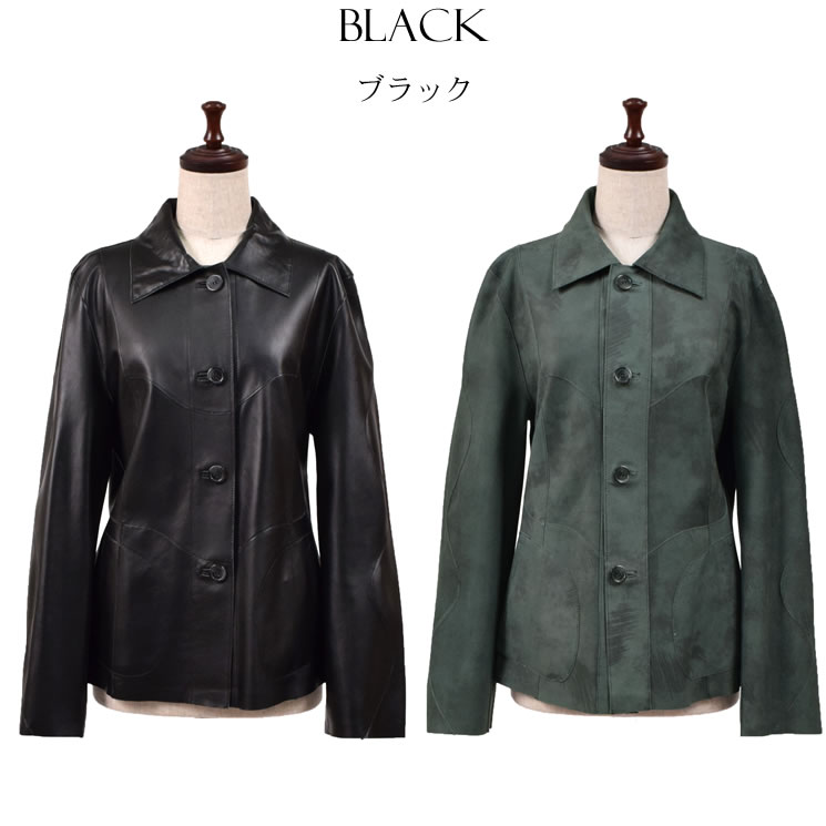 レザー リバーシブル ジャケット ステンカラー[MONCADA]タイプ 革 毛皮 ファー 女性用 レデイース プレゼント ギフト ミセス ファッション(la4960)
