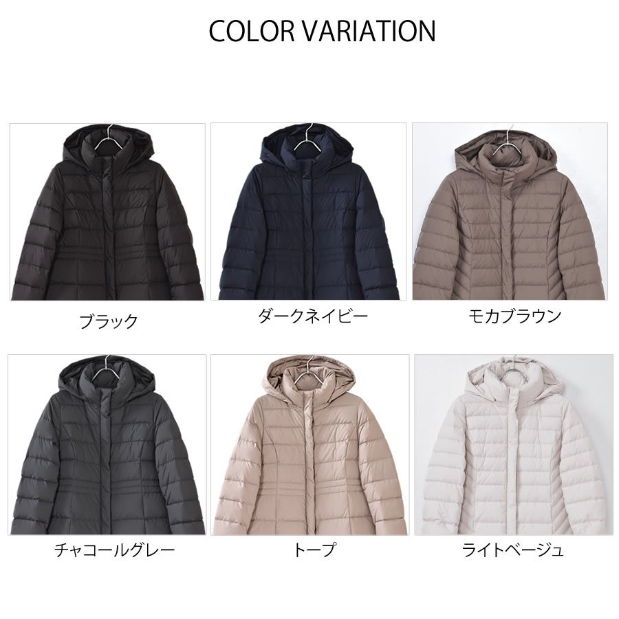 ダウンコート 洗えるダウン レディース  ミディアム メルファージュ ダウン90% フード付き ダウン コート 自宅で洗えるダウン ロングコート ロング丈コート (d3161)