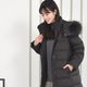 ダウンコート レディース  ミディアム メルファージュ ダウン90% ラックーンファー フード付き ダウン コート ロングコート ロング丈コート (d3670)